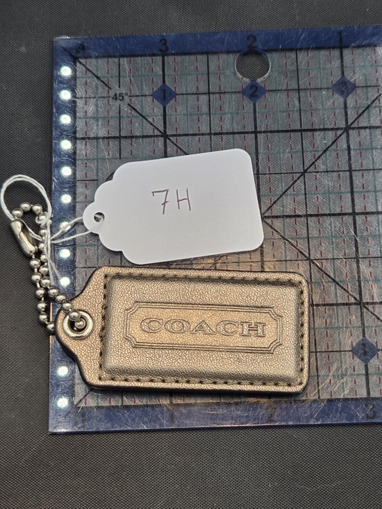 Coach Other - COACH Metallic Leather Tag Keychain - Gold